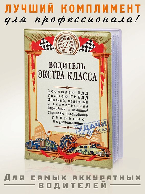Обложка для автодокументов Водитель экстра Класса для водителей высшей категории, для профессионала ...