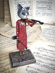 Статуэтка Кошка со скрипкой
